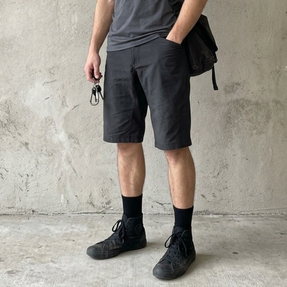 Chrome Industries Mens Union Shorts 2.0 36 Black Techwear Cycling Gorpcore